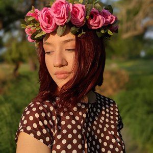 Hot pink flower crown